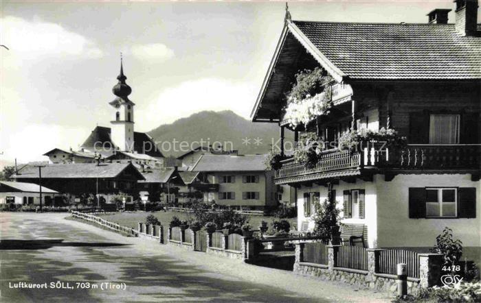 Soell Woergl Tirol AT Ortsansicht mit Kirche