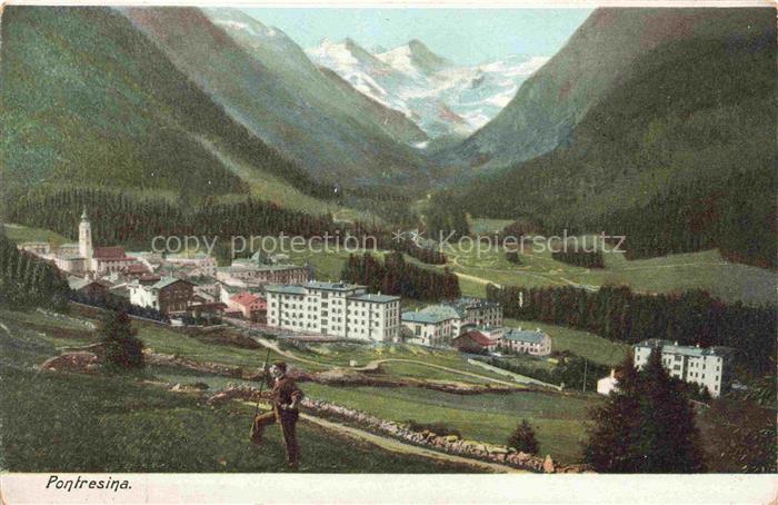 Pontresina Maloja GR Panorama Alpen