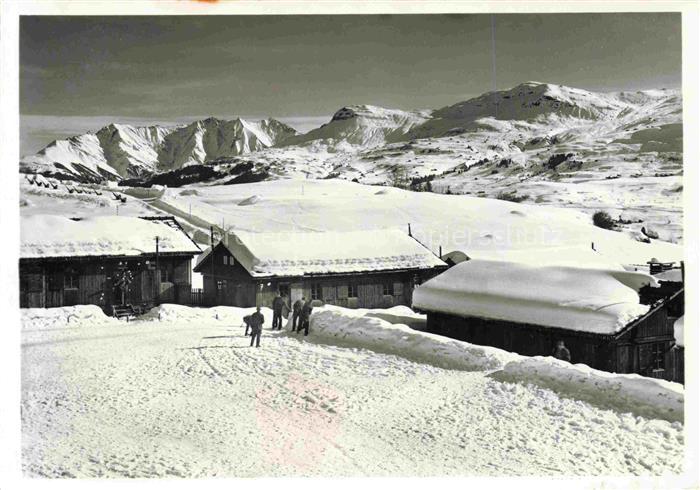 Brigels Breil Surselva GR Flablager Blick gegen Piz Mundaun und Signinagruppe Wi