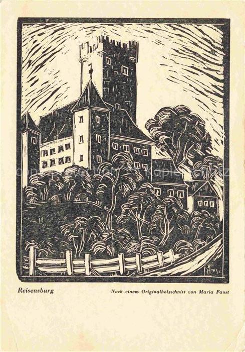 Reisensburg Guenzburg Bayern nach einem Originalholzschnitt von Maria Faust Kuen