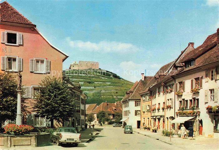 Staufen Breisgau Hauptstrasse mit Burgruine