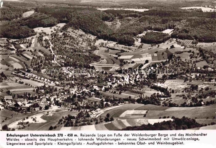 Untersteinbach Pfedelbach Hohenlohekreis BW Panorama Erholungsort Verlagsstempe