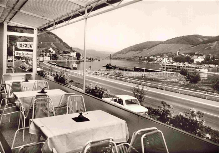 Alf Bullay Mosel Pension Steffens Terrasse Blick auf die Mosel