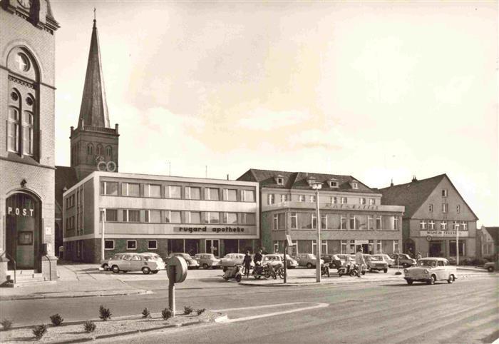 Bergen RueGEN Mecklenburg-Vorpommern Ortszentrum Post Kirchturm