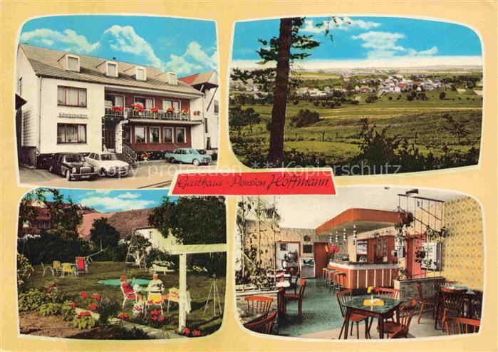 Kruchten Eifelkreis Rheinland-Pfalz Gasthaus Pension Hoffmann Gastraum Garten Pa