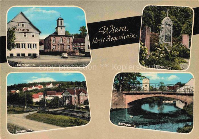 Wiera Schwalmstadt Ziegenhain Hessen Partie an der Kirche Ehrenmal Panorama Part