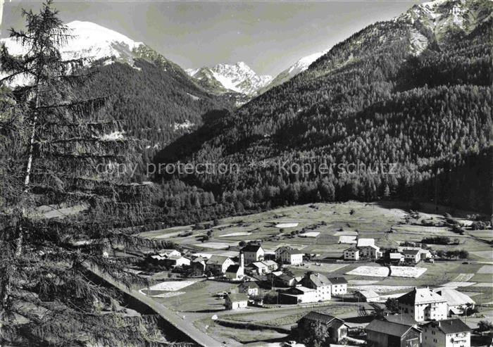 Valchava Inn GR Panorama Blick gegen Piz Minschuns und Piz Costainas