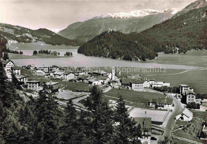 Silvaplana GR Panorama mit Champferersee