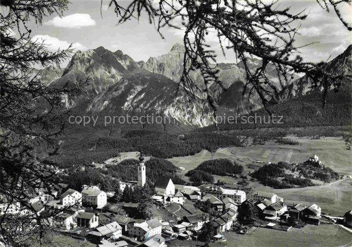 Fetan Ftan GR Panorama Blick gegen Lischannagruppe