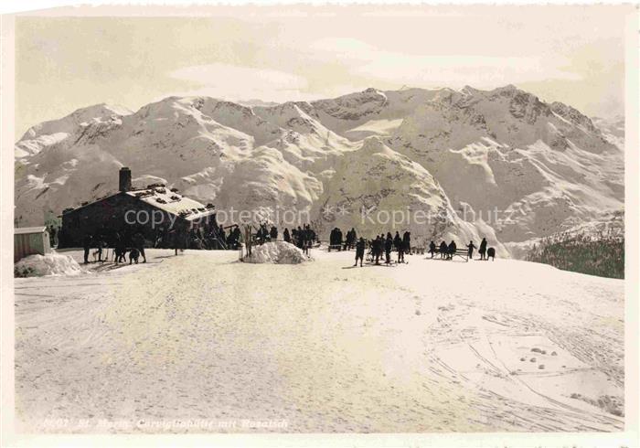 St Moritz SANKT MORITZ GR Corvigliahuette Skipiste Wintersportplatz Alpen