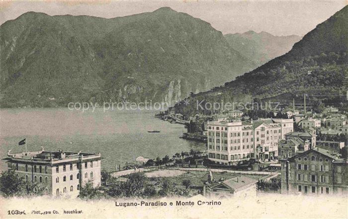 Paradiso Lago di Lugano TI Panorama e Monte Caprino