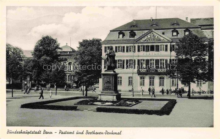 BONN Rhein Postamt und Beethoven-Denkmal