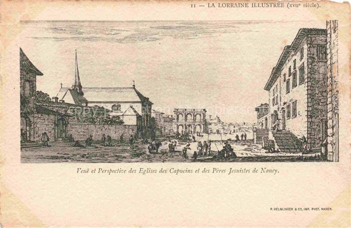 NANCY 54 Meurthe-et-Moselle Veue et Perspective des Eglises des Capucins et des
