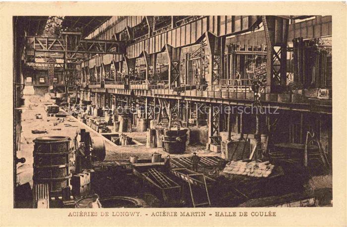 Longwy 54 Meurthe-et-Moselle Acieries de Longwy Acierie Martin Halle de Coulee