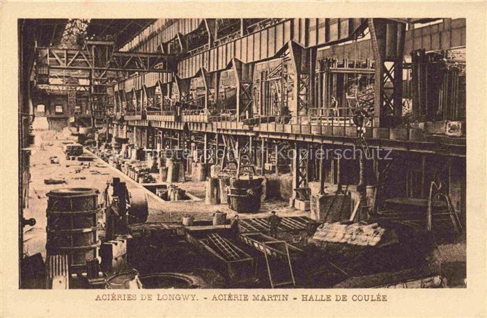 Longwy 54 Meurthe-et-Moselle Acieries de Longwy Acierie Martin Halle de Coulee