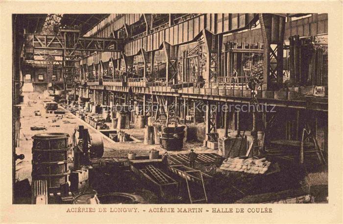 Longwy 54 Meurthe-et-Moselle Acieries de Longwy Acierie Martin Halle de Coulee