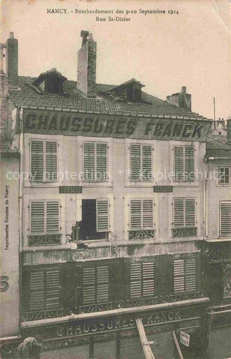 NANCY 54 Meurthe-et-Moselle Bombardement des 9 10 Septembre 1914 Rue St Dixier
