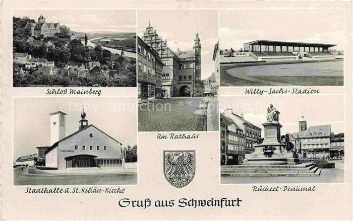 SCHWEINFURT Main Schloss Mainberg Rathaus Willy Sachs Stadion Staddthalle und St