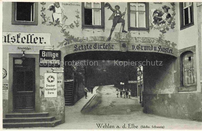 Wehlen  Saechsische Schweiz Sachsen Ratskeller Torbogen