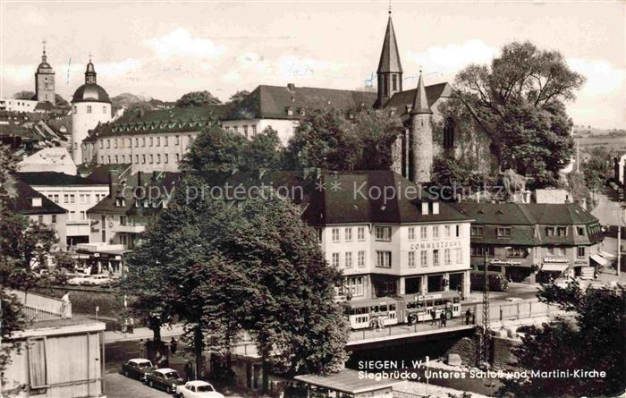 SIEGEN  Westfalen NRW Siegbruecke Unteres Schloss und Martini Kirche