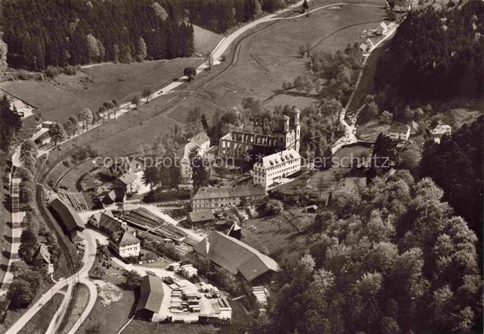 Frauenalb Marxzell Karlsruhe BW Blick auf die Klosterruine Fliegeraufnahme