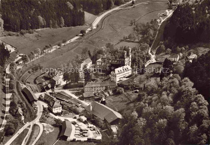 Frauenalb Marxzell Karlsruhe BW Blick auf die Klosterruine Fliegeraufnahme