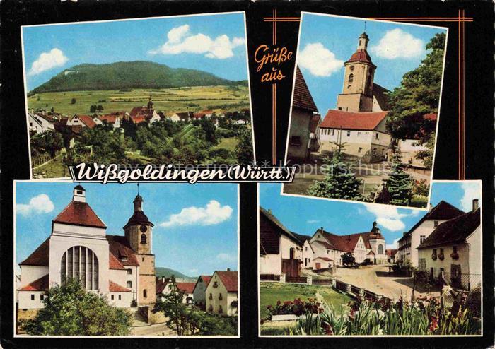 Wissgoldingen Waldstetten Ostalbkreis BW Panorama Kirche Schloss Ortspartie