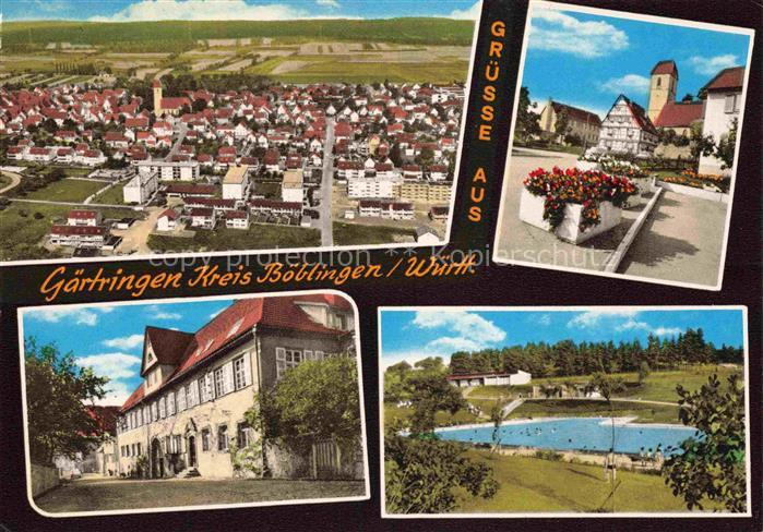 Gaertringen Fliegeraufnahme Ortspartie Sanatorium Schwimmbad