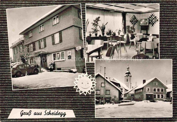 Scheidegg Allgaeu Bayern Hotel Sonnenhof Gastraum Kirche
