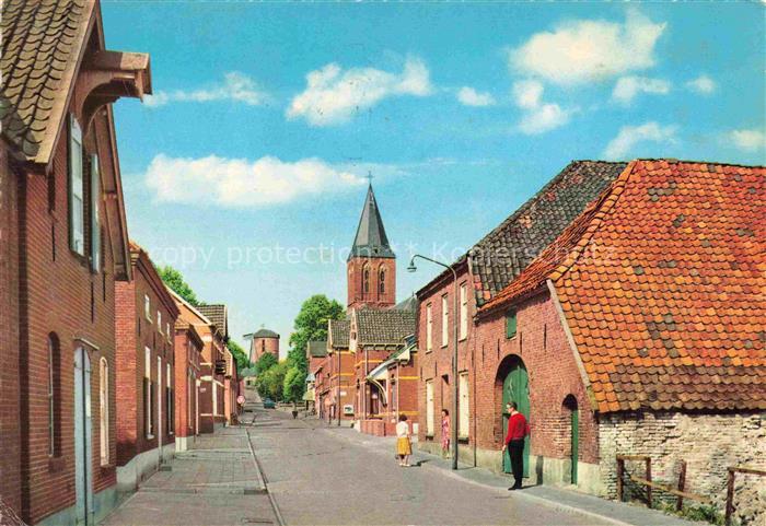 Zeddam Montferland Gelderland NL Beneden og Bovendoerpstraat met RK Kerk en Tore