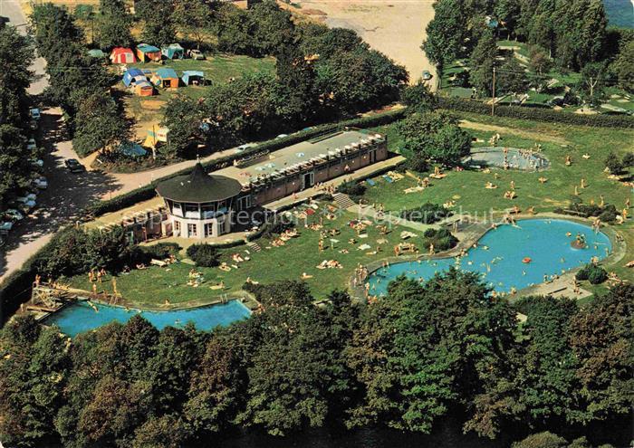 Heimbach  Eifel Rur Dueren NRW Schwimmbad und Kleingolfplatz