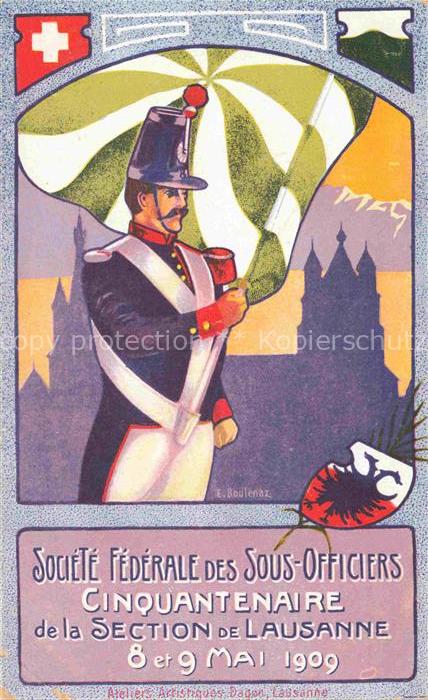 LAUSANNE VD Societe Federale des Sous Officiers Cinquantenaire
