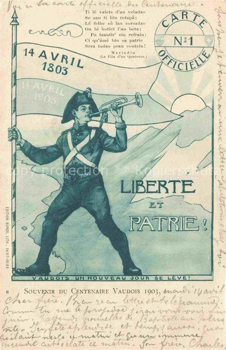 LAUSANNE VD Souvenir du Centenaire Vaudois 1903