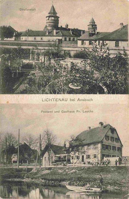 Lichtenau Ansbach Feuchtwangen Bayern Strafanstalt Postamt und Gasthaus Fr Leuch