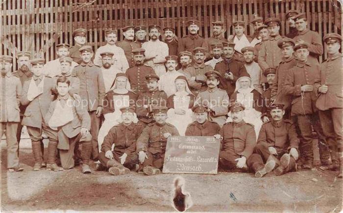 Breisach Rhein BW Lazarett mit verwundeten Soldaten und Krankenschwestern
