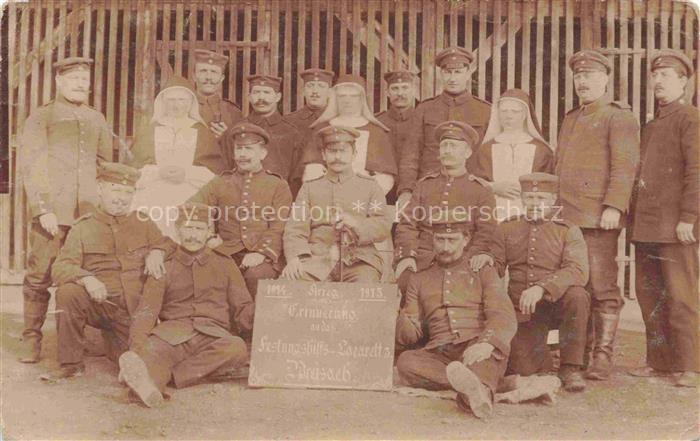 Breisach Rhein BW Lazarett mit verwundeten Soldaten und Krankenschwestern