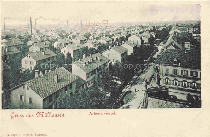 MULHOUSE Muehlhausen 68 Haut-Rhin Arbeiterviertel