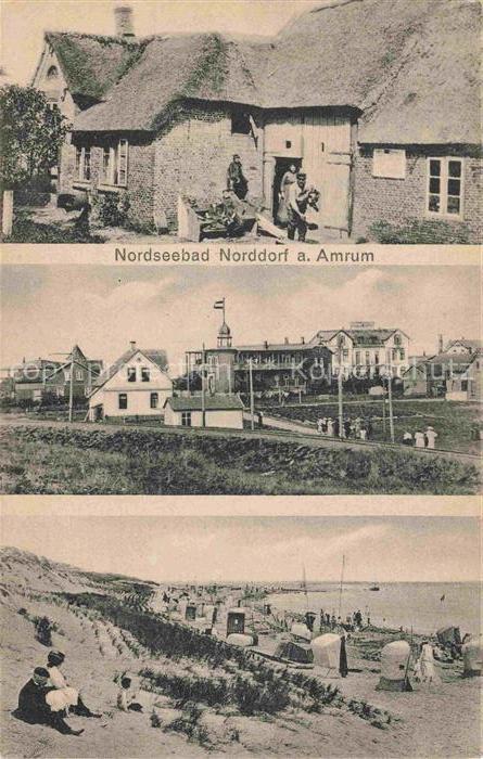 Norddorf AMRUM Nordfriesland Schleswig-Holstein Friesenhaeuser Strandpartie