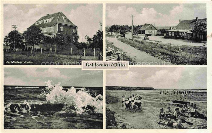 Kalifornien Ostseebad Schleswig-Holstein Karl Volkert Heim Strandweg Flut Badesp