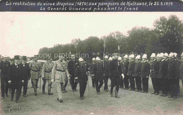 MULHOUSE Muehlhausen 68 Haut-Rhin Le General Gouraud passant le front