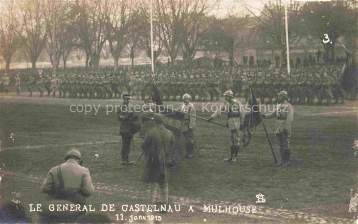 MULHOUSE Muehlhausen 68 Haut-Rhin Le General de Castelnau a Mulhouse 1919