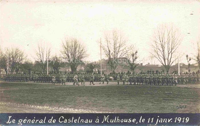 MULHOUSE Muehlhausen 68 Haut-Rhin Le general de Castelnau a Mulhouse Janvier 191