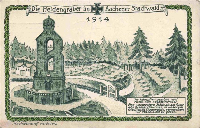 AACHEN NRW Heldengraeber im Aachener Stadtwald Feldpost
