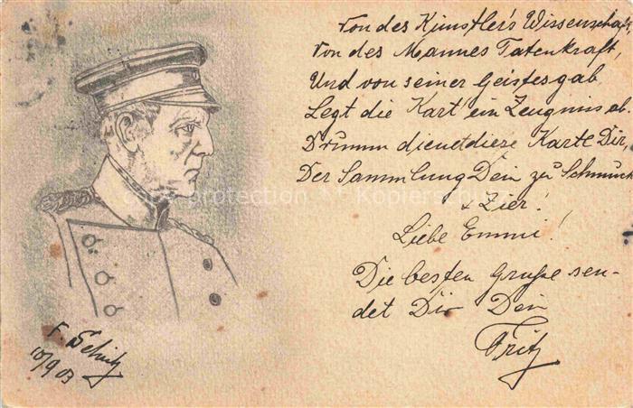 BONN Rhein Grusskarte Maler Fritz Schultz