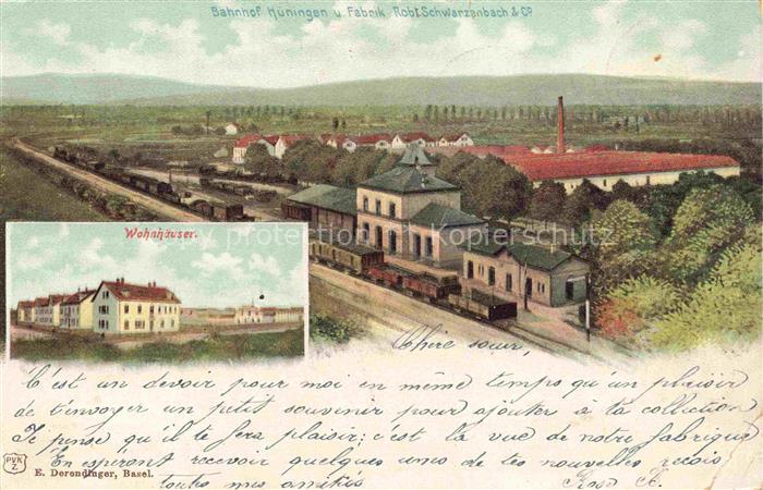 Huningue Hueningen Mulhouse 68 Haut-Rhin Bahnhof und Fabrik Rob Schwarzenbach et