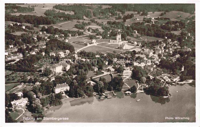 Tutzing Starnberger See Bayern Fliegeraufnahme