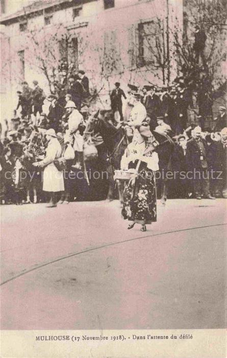 MULHOUSE Muehlhausen 68 Haut-Rhin 17 November 1918 dans l'attente de défilé