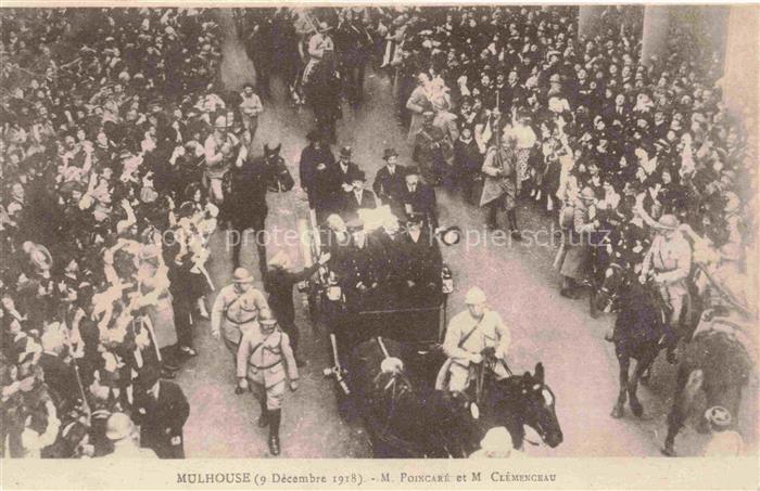 MULHOUSE Muehlhausen 68 Haut-Rhin 17 November 1918 M. Poincaré et M. Clémenceau