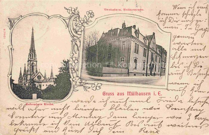 Muelhausen Elsass Vereinshaus Elsaesserstrasse Reformierte Kirche