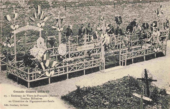 Bignicourt-sur-Saulx Vitry-le-Francois 51 Marne Tombes Militaires Cimetière